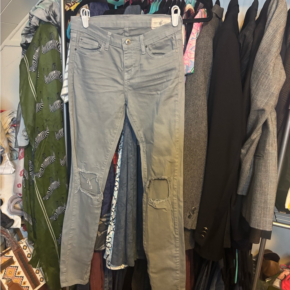 Angry Rabbit Green Skinny Jeans Distressed Style